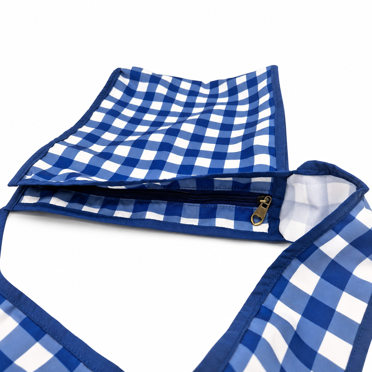 Blue Gingham Quick-Shop Tote