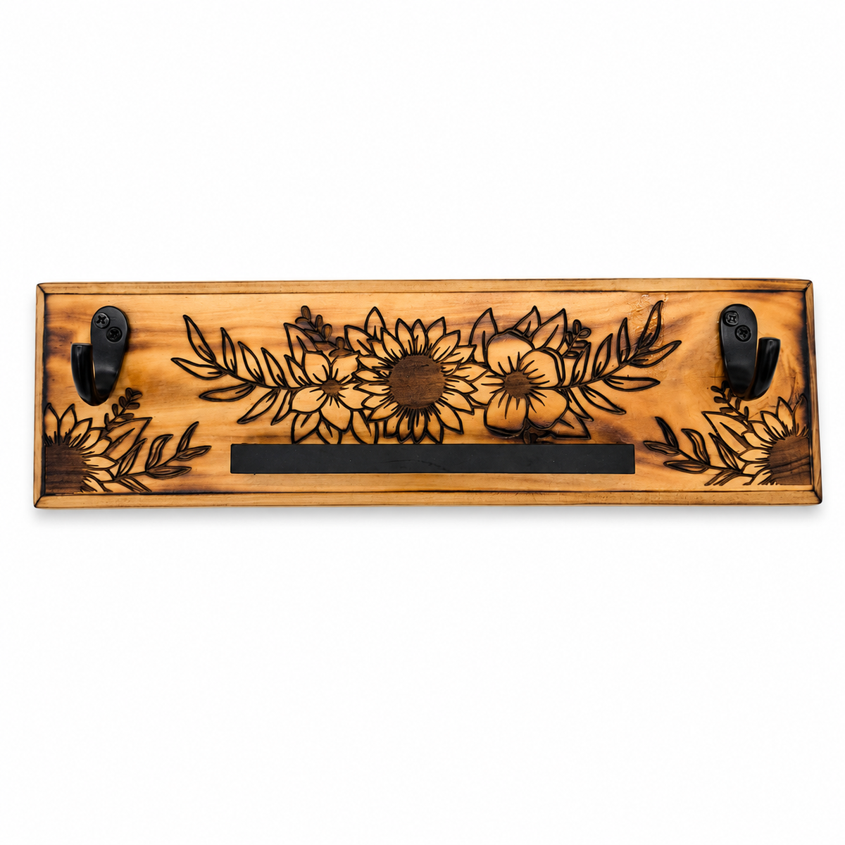 Engraved Floral Key & Sunglasses Wall Holder